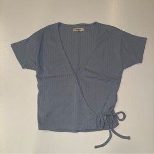 Madewell Blue Wrap Top